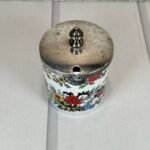 Vintage Royal Kendal Jam/Mustard Jar, Silver Lid, Floral, Staffordshire, England