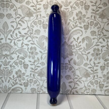 Antique Bristol Blue Glass Rolling Pin, Hand-Blown, 19th Century, Circa 1860