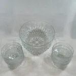 Vintage Arcoroc Glass Bowl Set - Starburst Diamond Pattern - Serving & Salad Bowls - France