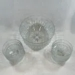 Vintage Arcoroc Glass Bowl Set - Starburst Diamond Pattern - Serving & Salad Bowls - France