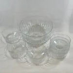 Vintage Arcoroc Glass Bowl Set - Starburst Diamond Pattern - Serving & Salad Bowls - France