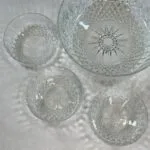 Vintage Arcoroc Glass Bowl Set - Starburst Diamond Pattern - Serving & Salad Bowls - France