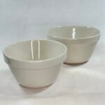 2x Vintage Mason Cash Pudding Basins - S36 & S30 - Cream White Stoneware Bowls