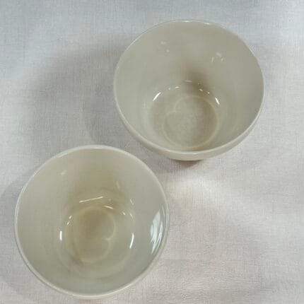 2x Vintage Mason Cash Pudding Basins - S36 & S30 - Cream White Stoneware Bowls