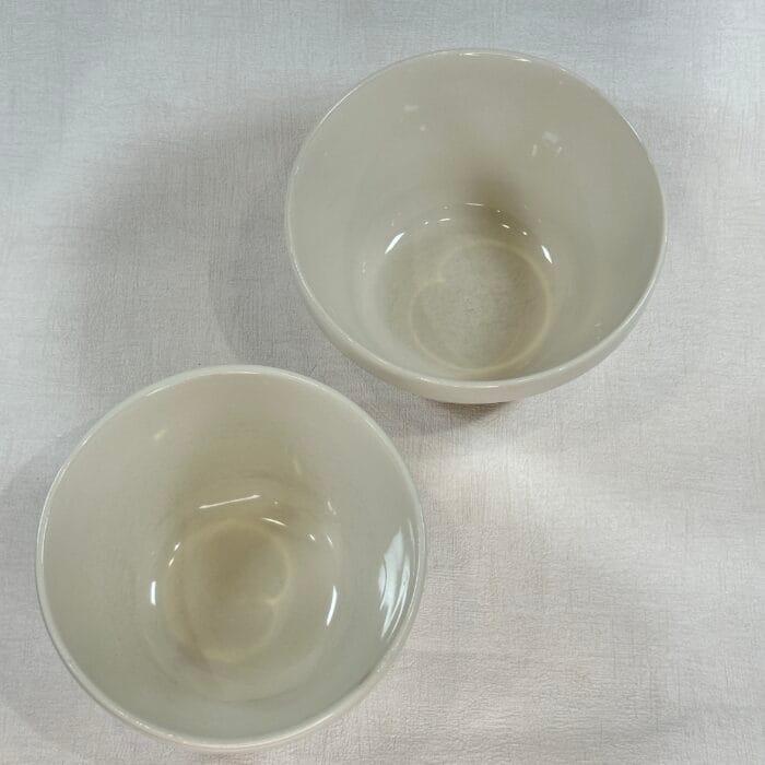 2x Vintage Mason Cash Pudding Basins - S36 & S30 - Cream White Stoneware Bowls