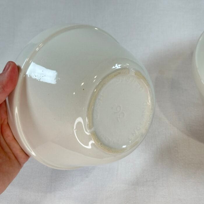 2x Vintage Mason Cash Pudding Basins - S36 & S30 - Cream White Stoneware Bowls
