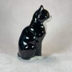 Ceramic Black & White Cat Ornament, Hand-Painted