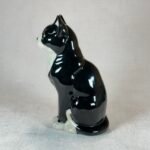 Ceramic Black & White Cat Ornament, Hand-Painted