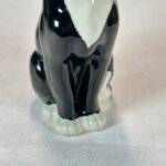 Ceramic Black & White Cat Ornament, Hand-Painted