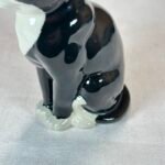 Ceramic Black & White Cat Ornament, Hand-Painted