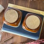 Pair Retro Vintage Stoneware Storage Jars w/ Cork Lids, 1980s/90s, Rustic Kitchen