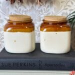 Pair Retro Vintage Stoneware Storage Jars w/ Cork Lids, 1980s/90s, Rustic Kitchen