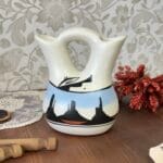 Vintage Native American Pottery Wedding Vase, Arizona Scene, Signed Jacinda Dineh