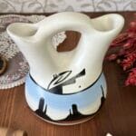 Vintage Native American Pottery Wedding Vase, Arizona Scene, Signed Jacinda Dineh