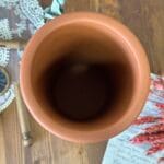 Vintage Hand-Painted Pottery Wine Cooler/Utensil Holder, Fruit Design, Possibly Portuguese
