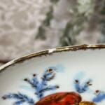 Vintage Winter Birds Plate Gilt Edge Korea Decorative Hanging Display