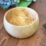 Vintage Spalted Beech Bowl Hand Turned Wood Small Trinket Dish Decorative Rustic