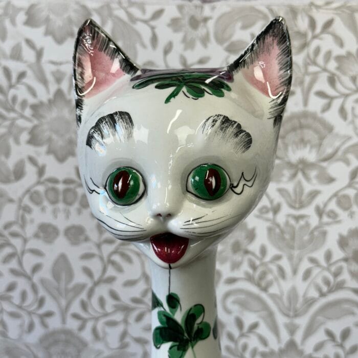 Large Vintage Italian Ceramic Cat 55cm Tall Retro Kitsch 1960s 70s Hand Painted