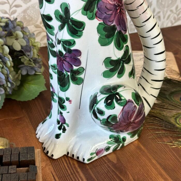 Large Vintage Italian Ceramic Cat 55cm Tall Retro Kitsch 1960s 70s Hand Painted