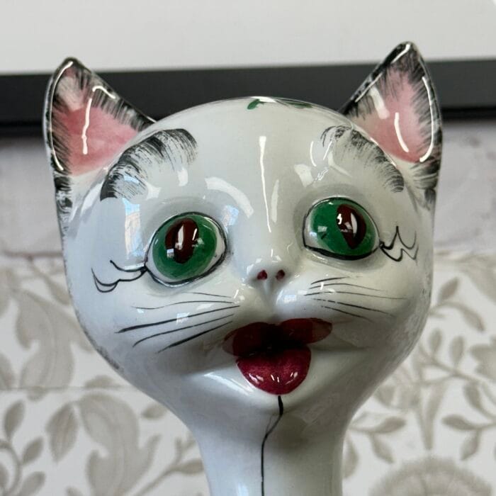Large Vintage Italian Ceramic Cat 55cm Tall Retro Kitsch 1960s 70s Hand Painted