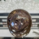 Vintage Adrian Sankey Glass Paperweight Handmade Cumbria Peacock Swirl Art Glass