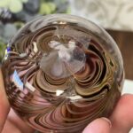 Vintage Adrian Sankey Glass Paperweight Handmade Cumbria Peacock Swirl Art Glass