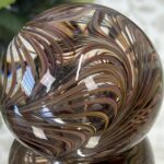 Vintage Adrian Sankey Glass Paperweight Handmade Cumbria Peacock Swirl Art Glass
