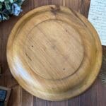 Vintage Carved Wooden Bowl German Sippenecke Style Bread Plate Rustic Decor 29.5cm