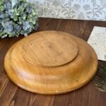 Vintage Carved Wooden Bowl German Sippenecke Style Bread Plate Rustic Decor 29.5cm