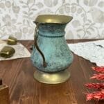 Vintage India Bronze Patina Jug Vase Pen Pot Decor 11.5cm
