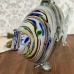 Vintage Murano Glass Fish Italy Striped Sommerso Art Glass 1970s - Imperfections