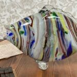 Vintage Murano Glass Fish Italy Striped Sommerso Art Glass 1970s - Imperfections