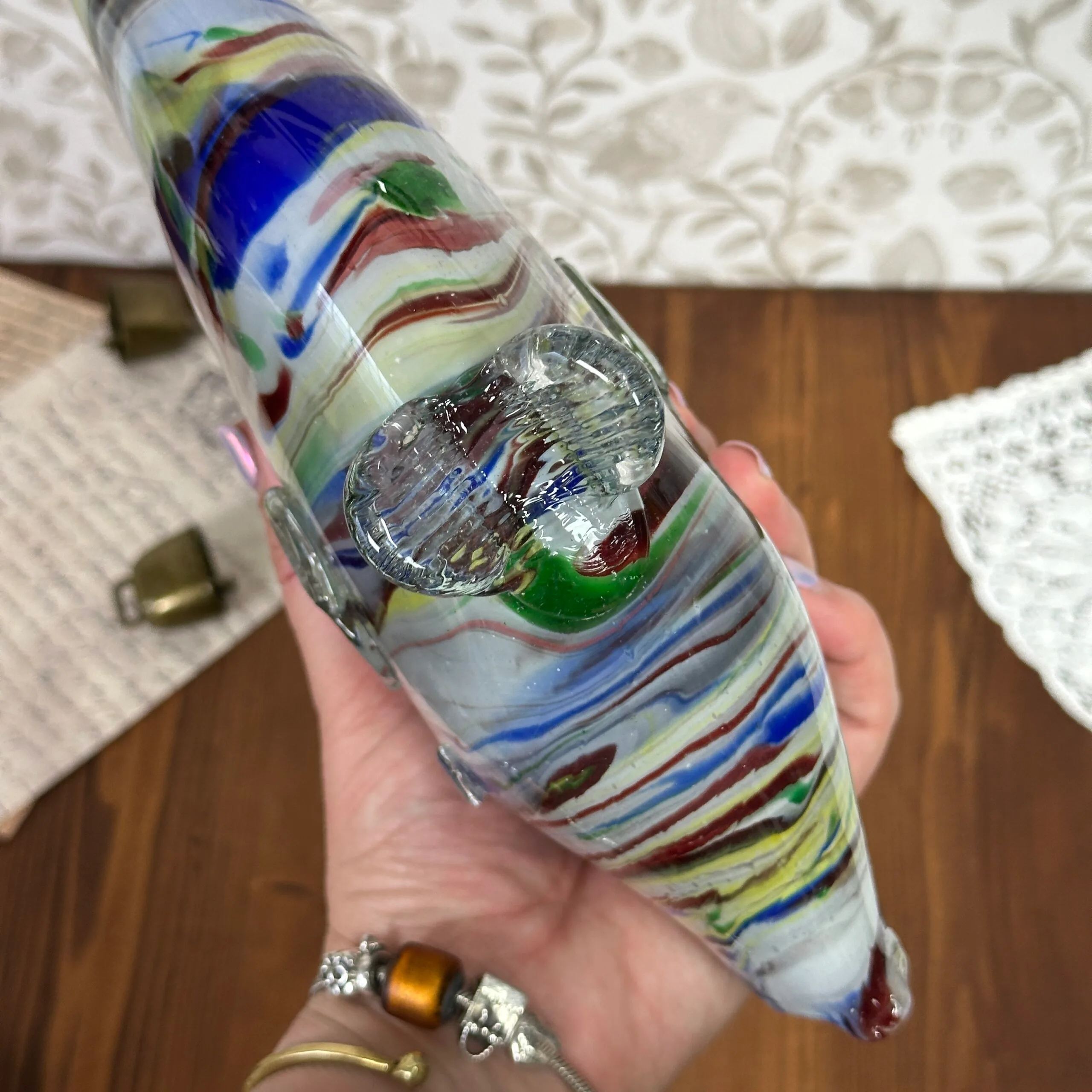 Vintage Murano Glass Fish Italy Striped Sommerso Art Glass 1970s - Imperfections