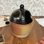 Vintage Pottery Salt Pig Stoneware Hand Thrown Croydon Kitchen Decor