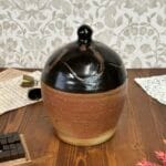 Vintage Pottery Salt Pig Stoneware Hand Thrown Croydon Kitchen Decor
