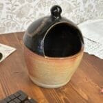 Vintage Pottery Salt Pig Stoneware Hand Thrown Croydon Kitchen Decor
