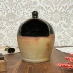 Vintage Pottery Salt Pig Stoneware Hand Thrown Croydon Kitchen Decor