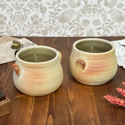 Muchelney Pottery Stoneware Jugs, Somerset England, Rustic Pair