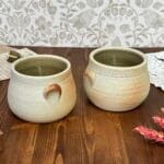 Muchelney Pottery Stoneware Jugs, Somerset England, Rustic Pair