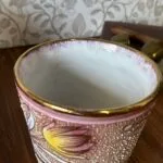 Vintage MICA Italy Floral Ceramic Pot 1950s Hand Painted Planter