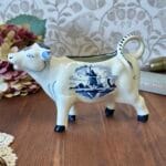 Vintage Delft Blue Holland Cow Creamer Milk Jug Windmill Hand Painted