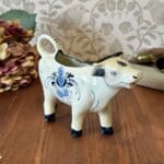 Vintage Delft Blue Holland Cow Creamer Milk Jug Windmill Hand Painted