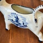 Vintage Delft Blue Holland Cow Creamer Milk Jug Windmill Hand Painted