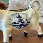 Vintage Delft Blue Holland Cow Creamer Milk Jug Windmill Hand Painted