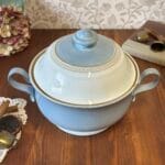 Denby Langley Castile Casserole Dish 2 Quart Blue White Lidded Stoneware