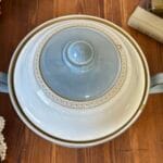 Denby Langley Castile Casserole Dish 2 Quart Blue White Lidded Stoneware