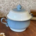 Denby Langley Castile Casserole Dish 2 Quart Blue White Lidded Stoneware