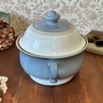 Denby Langley Castile Casserole Dish 2 Quart Blue White Lidded Stoneware