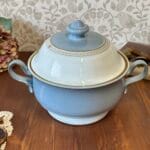 Denby Langley Castile Casserole Dish 2 Quart Blue White Lidded Stoneware