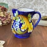 Caltagirone Hand Painted Ceramic Jug Sicily Floral Cannata Ornato
